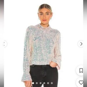 Free People Pastel Textured Blouse